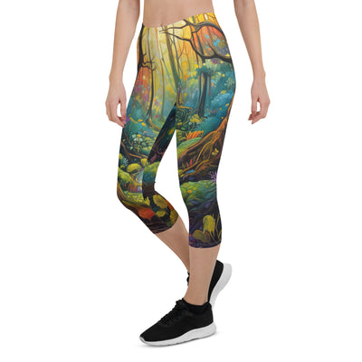 Wald und Wanderweg - Bunte, farbenfrohe Malerei - Capri Leggings (All-Over Print) camping xxx