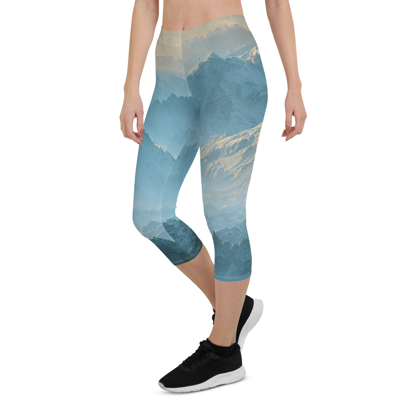 Schöne Berge mit Nebel bedeckt - Ölmalerei - Capri Leggings (All-Over Print) berge xxx