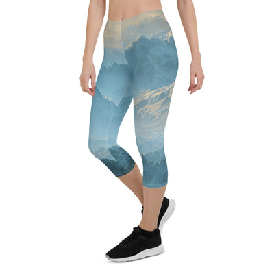 Schöne Berge mit Nebel bedeckt - Ölmalerei - Capri Leggings (All-Over Print) berge xxx