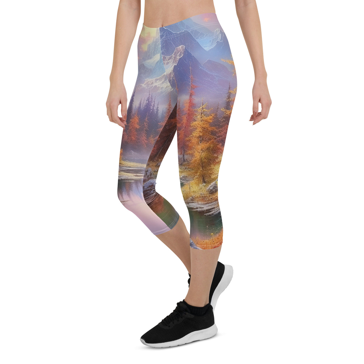 Landschaftsmalerei - Berge, Bäume, Bergsee und Herbstfarben - Capri Leggings (All-Over Print) berge xxx