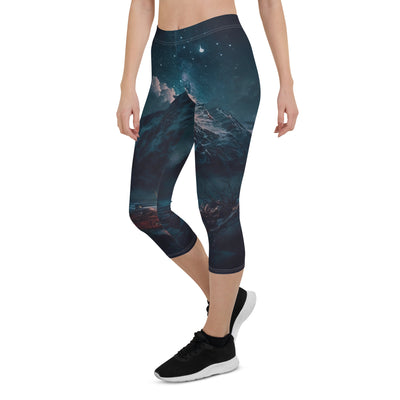 Zelt und Berg in der Nacht - Sterne am Himmel - Landschaftsmalerei - Capri Leggings (All-Over Print) camping xxx