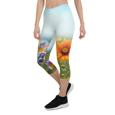 Foto von Blumen im Sonnenschein - Nahaufnahme - Capri Leggings (All-Over Print) camping xxx