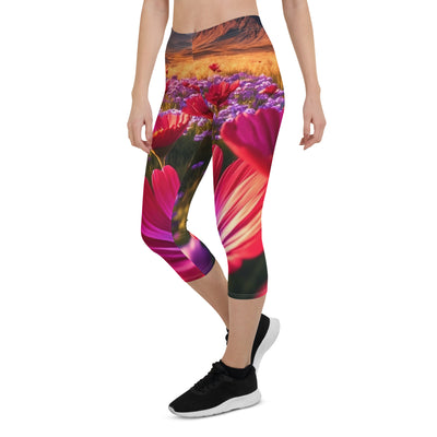 Wünderschöne Blumen und Berge im Hintergrund - Capri Leggings (All-Over Print) berge xxx