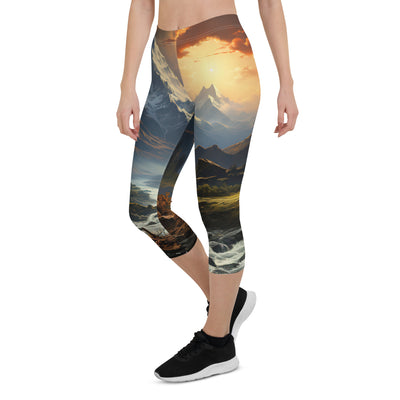 Berge, Sonne, steiniger Bach und Wolken - Epische Stimmung - Capri Leggings (All-Over Print) berge xxx