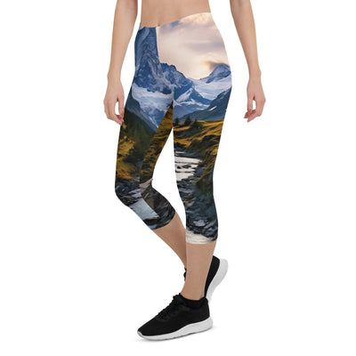 Berge und steiniger Bach - Epische Stimmung - Capri Leggings (All-Over Print) berge xxx