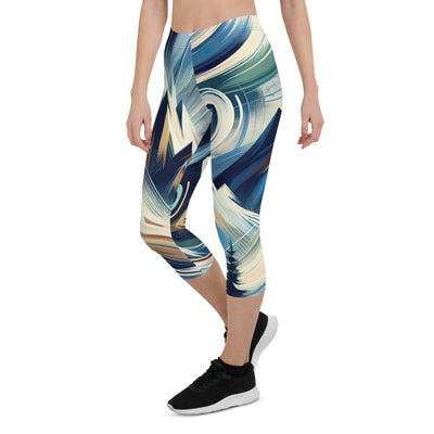 Abstrakte Kunst, die die Essenz der Alpen einfängt. Kräftige Pinselstriche stellen Gipfel und Muster dar - Capri Leggings (All-Over Print) berge xxx yyy zzz