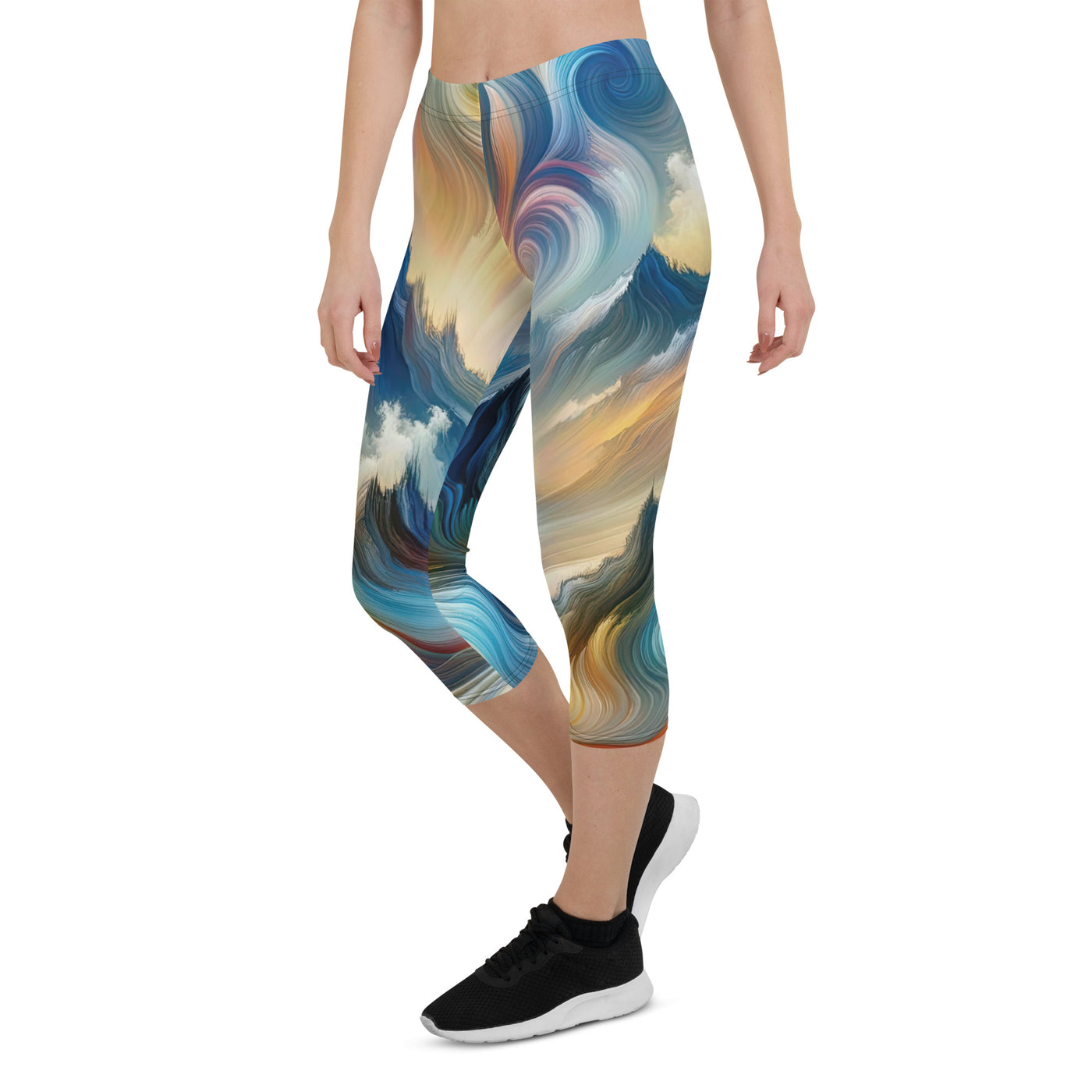 Ätherische schöne Alpen in lebendigen Farbwirbeln - Abstrakte Berge - Capri Leggings (All-Over Print) berge xxx yyy zzz