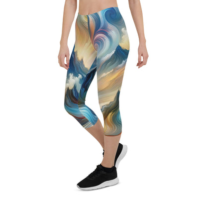 Ätherische schöne Alpen in lebendigen Farbwirbeln - Abstrakte Berge - Capri Leggings (All-Over Print) berge xxx yyy zzz