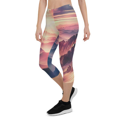 Schöne Berge bei Sonnenaufgang: Malerei in Pastelltönen - Capri Leggings (All-Over Print) berge xxx yyy zzz