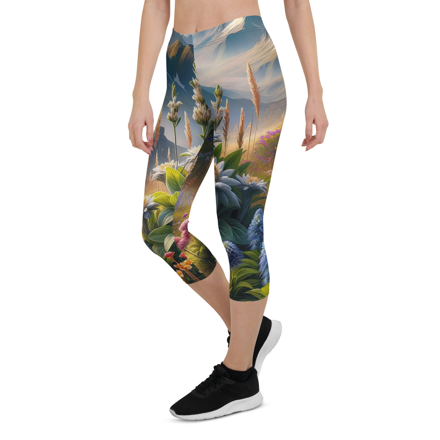 Alpine Flora: Digitales Kunstwerk mit lebendigen Blumen - Capri Leggings (All-Over Print) berge xxx yyy zzz