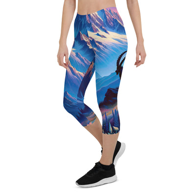 Steinbock bei Dämmerung in den Alpen, sonnengeküsste Schneegipfel - Capri Leggings (All-Over Print) berge xxx yyy zzz