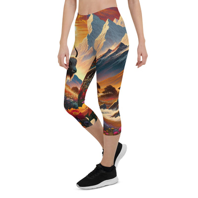 Magischer Alpenabend mit Hochlandkuh und goldener Sonnenkulisse - Capri Leggings (All-Over Print) berge xxx yyy zzz