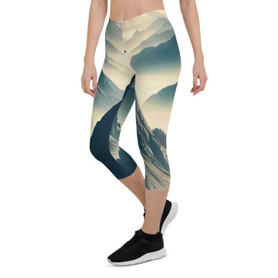 Morgendlicher Steinbock auf Alpengipfel, steile Berghänge - Capri Leggings (All-Over Print) berge xxx yyy zzz