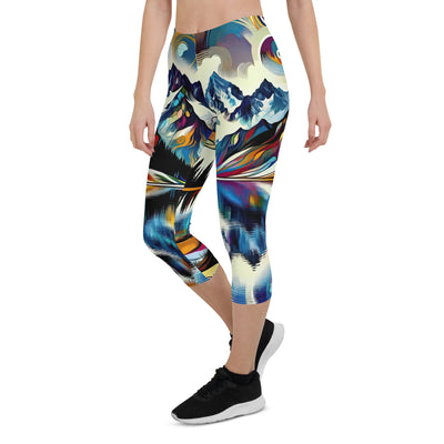 Alpensee im Zentrum eines abstrakt-expressionistischen Alpen-Kunstwerks - Capri Leggings (All-Over Print) berge xxx yyy zzz