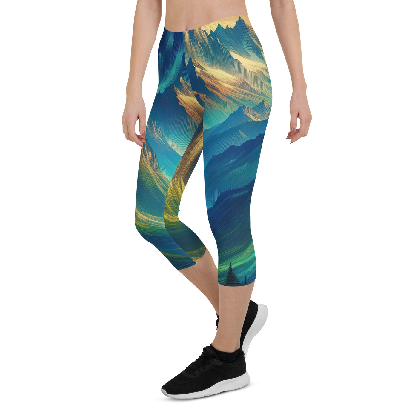 Atemberaubende alpine Komposition mit majestätischen Gipfeln und Tälern - Capri Leggings (All-Over Print) berge xxx yyy zzz