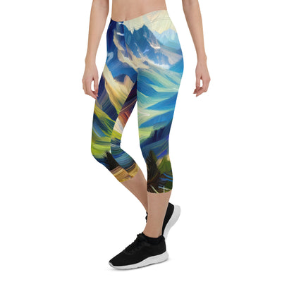 Impressionistische Alpen, lebendige Farbtupfer und Lichteffekte - Capri Leggings (All-Over Print) berge xxx yyy zzz