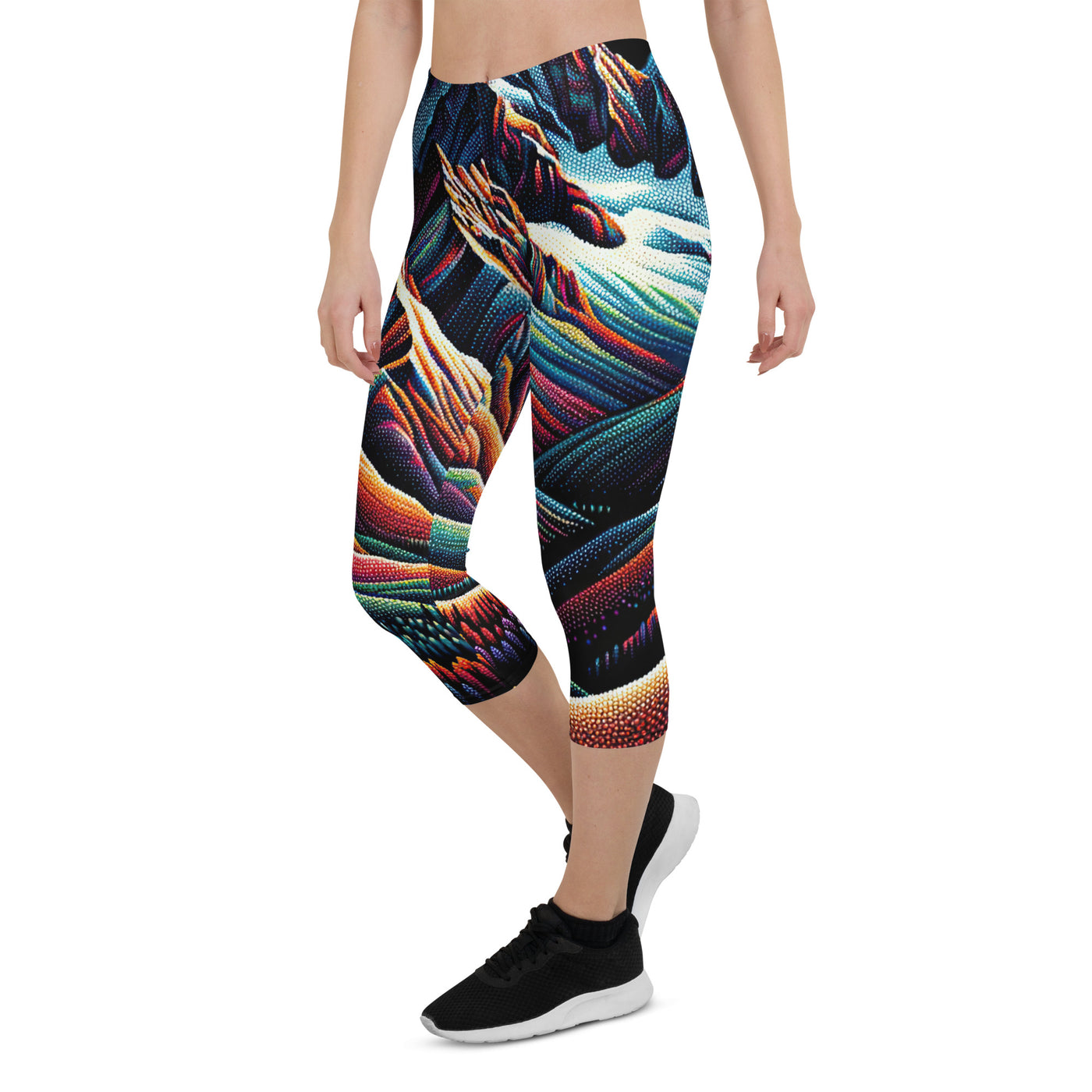 Pointillistische Darstellung der Alpen, Farbpunkte formen die Landschaft - Capri Leggings (All-Over Print) berge xxx yyy zzz