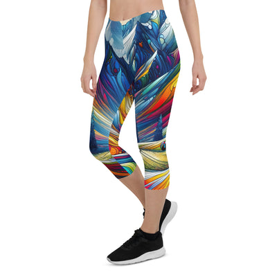 Surreale Alpen in abstrakten Farben, dynamische Formen der Landschaft - Capri Leggings (All-Over Print) camping xxx yyy zzz