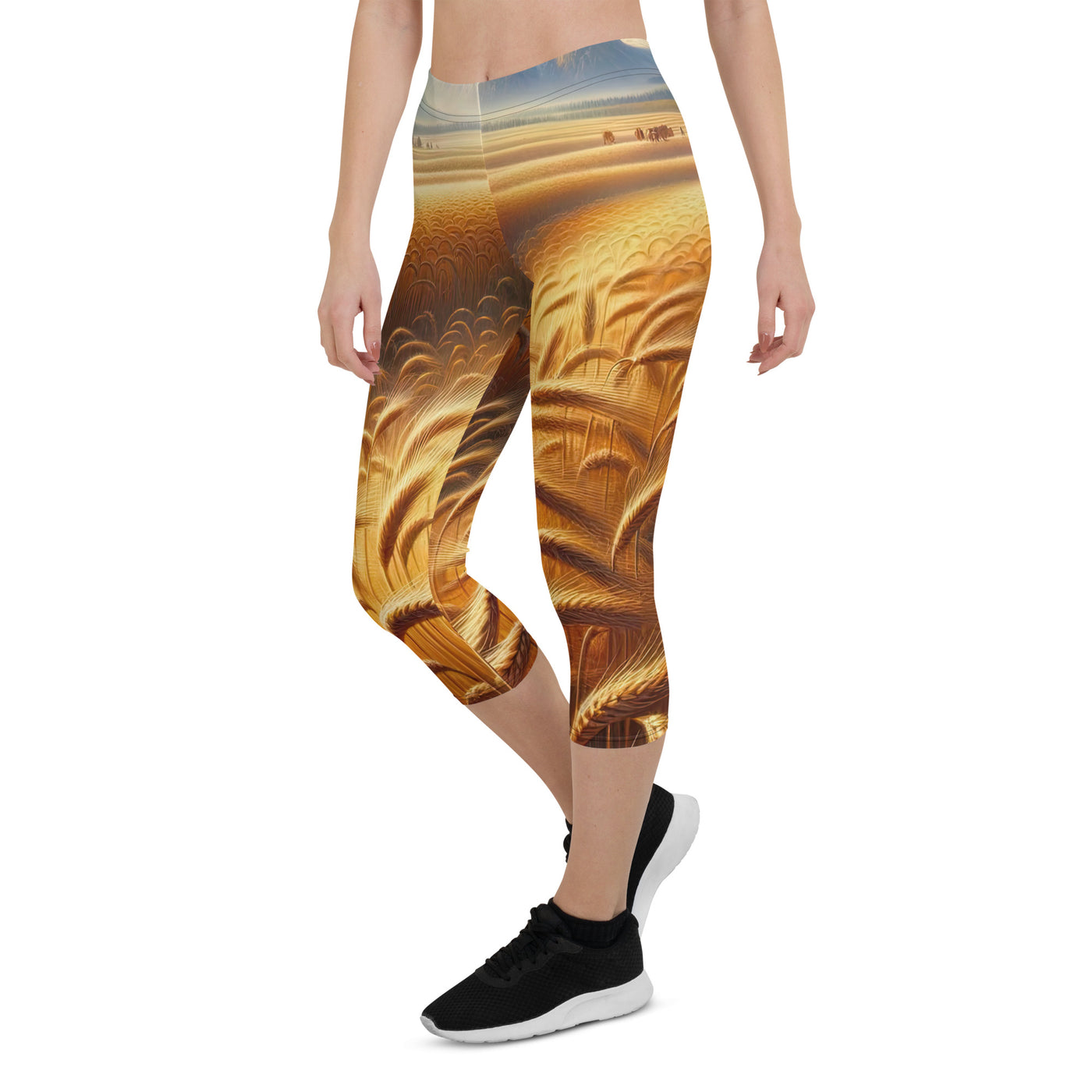 Ölgemälde eines bayerischen Weizenfeldes, endlose goldene Halme (TR) - Capri Leggings (All-Over Print) xxx yyy zzz