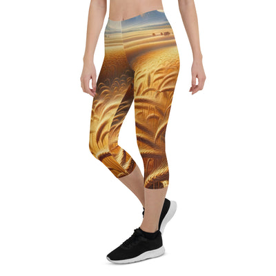 Ölgemälde eines bayerischen Weizenfeldes, endlose goldene Halme (TR) - Capri Leggings (All-Over Print) xxx yyy zzz