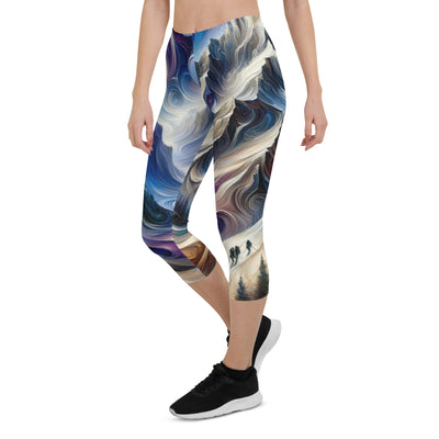 Ölgemälde der Alpen in abstraktem Expressionismus, wilde Naturdarstellung - Capri Leggings (All-Over Print) berge xxx yyy zzz