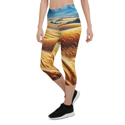 Ölgemälde eines weiten bayerischen Weizenfeldes, golden im Wind (TR) - Capri Leggings (All-Over Print) xxx yyy zzz