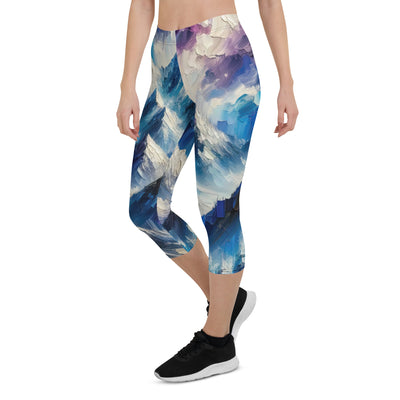 Alpenabstraktion mit dramatischem Himmel in Öl - Capri Leggings (All-Over Print) berge xxx yyy zzz