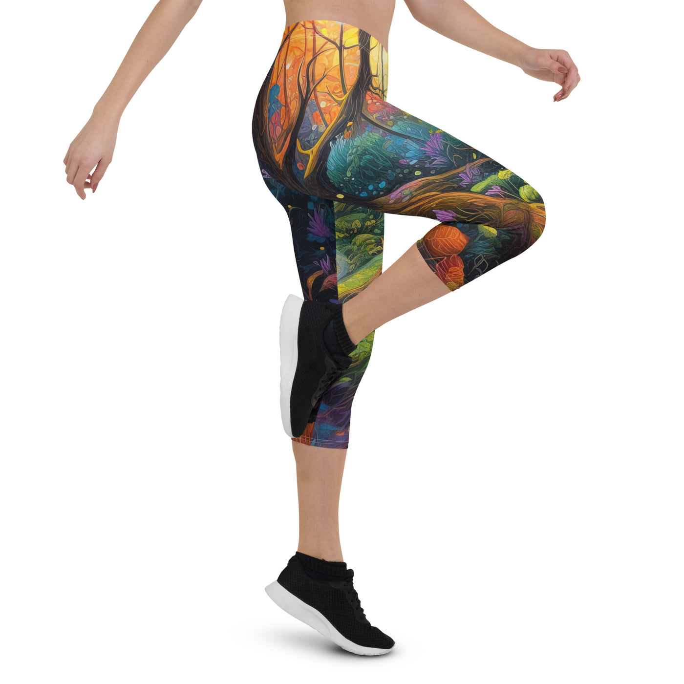 Wald und Wanderweg - Bunte, farbenfrohe Malerei - Capri Leggings (All-Over Print) camping xxx