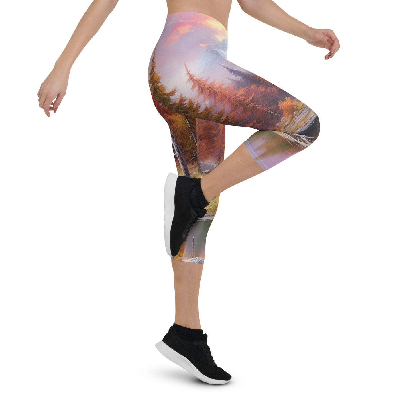 Landschaftsmalerei - Berge, Bäume, Bergsee und Herbstfarben - Capri Leggings (All-Over Print) berge xxx