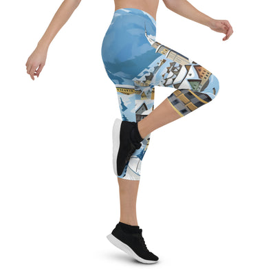 Kitzbühl - Berge und Schnee - Landschaftsmalerei - Capri Leggings (All-Over Print) ski xxx