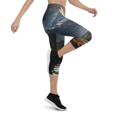 Berge, Sonne, steiniger Bach und Wolken - Epische Stimmung - Capri Leggings (All-Over Print) berge xxx