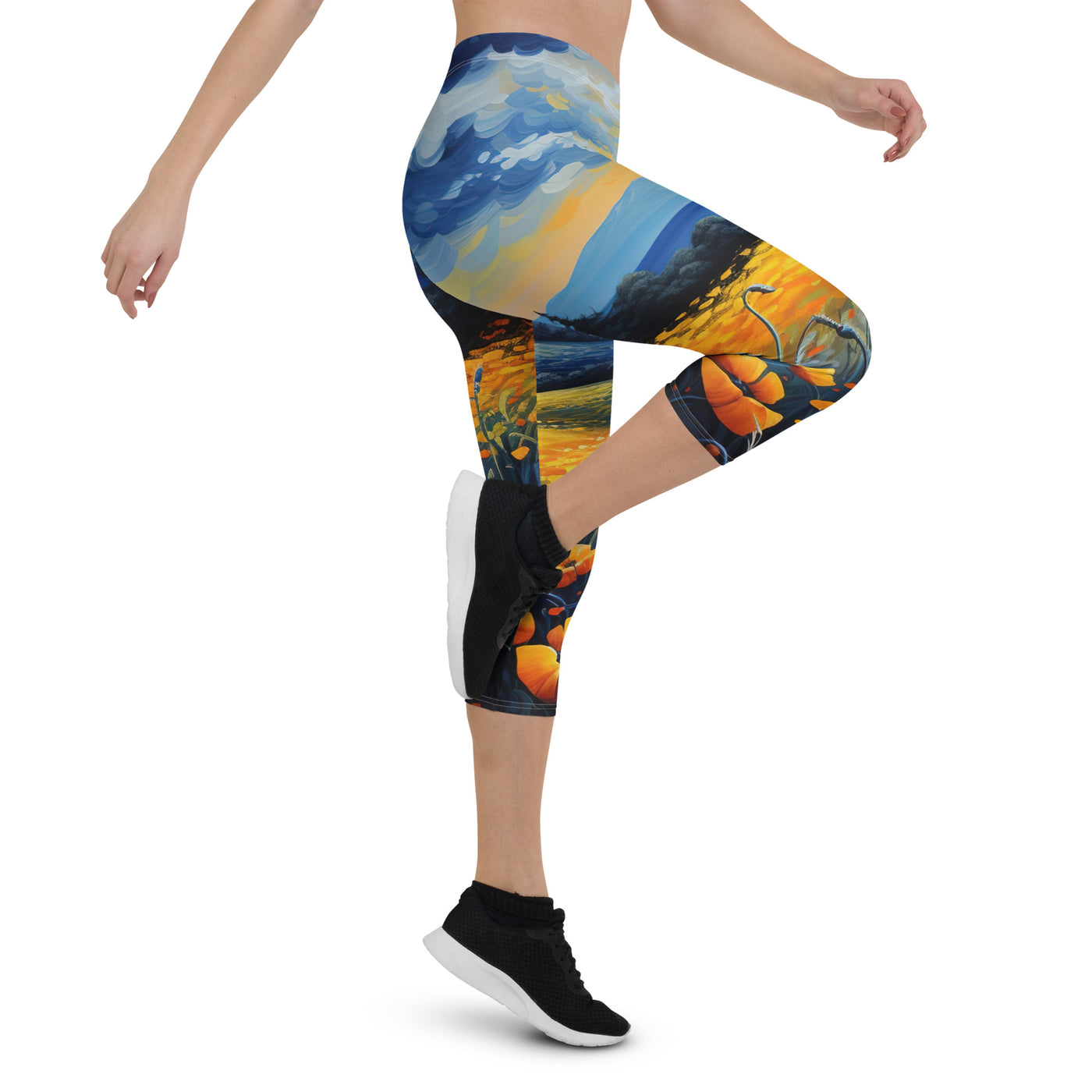 Berglandschaft mit schönen gelben Blumen - Landschaftsmalerei - Capri Leggings (All-Over Print) berge xxx