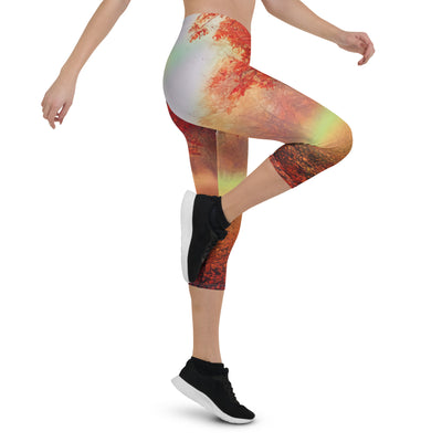 Wald im Herbst - Rote Herbstblätter - Capri Leggings (All-Over Print) camping xxx