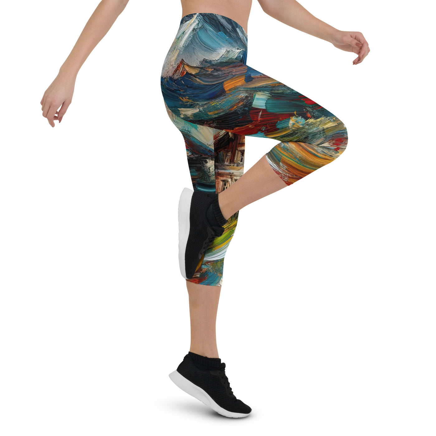 Expressionistisches Farbchaos der Alpen und Schönheit der Berge - Abstrakt - Capri Leggings (All-Over Print) berge xxx yyy zzz