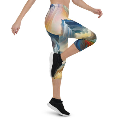 Ätherische schöne Alpen in lebendigen Farbwirbeln - Abstrakte Berge - Capri Leggings (All-Over Print) berge xxx yyy zzz