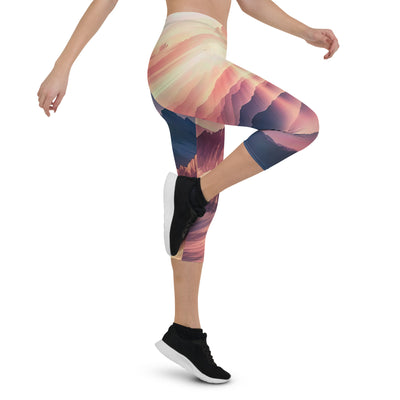 Schöne Berge bei Sonnenaufgang: Malerei in Pastelltönen - Capri Leggings (All-Over Print) berge xxx yyy zzz