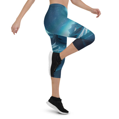 Winterabend in den Bergen: Digitale Kunst mit Sternenhimmel - Capri Leggings (All-Over Print) berge xxx yyy zzz