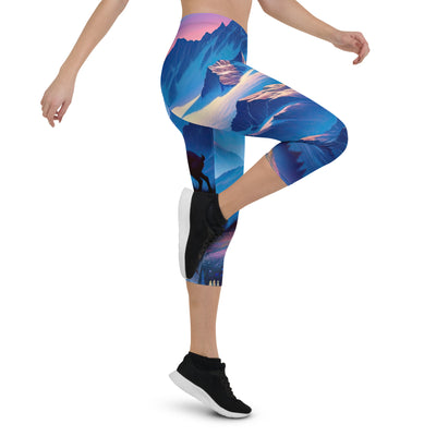 Steinbock bei Dämmerung in den Alpen, sonnengeküsste Schneegipfel - Capri Leggings (All-Over Print) berge xxx yyy zzz