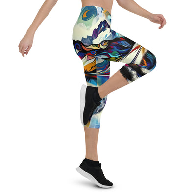 Alpensee im Zentrum eines abstrakt-expressionistischen Alpen-Kunstwerks - Capri Leggings (All-Over Print) berge xxx yyy zzz