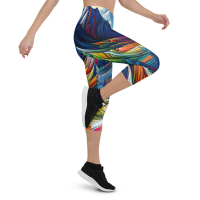 Surreale Alpen in abstrakten Farben, dynamische Formen der Landschaft - Capri Leggings (All-Over Print) camping xxx yyy zzz