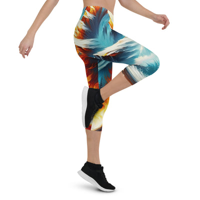 Ölgemälde von Feuer und Eis: Lagerfeuer und Alpen im Kontrast, warme Flammen - Capri Leggings (All-Over Print) camping xxx yyy zzz