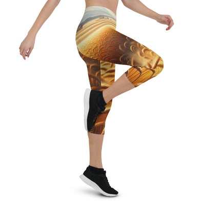 Ölgemälde eines bayerischen Weizenfeldes, endlose goldene Halme (TR) - Capri Leggings (All-Over Print) xxx yyy zzz