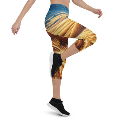 Ölgemälde eines weiten bayerischen Weizenfeldes, golden im Wind (TR) - Capri Leggings (All-Over Print) xxx yyy zzz