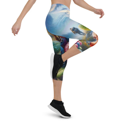 Ölgemälde einer Nahaufnahme von Alpenbeeren in satten Farben und zarten Texturen - Capri Leggings (All-Over Print) wandern xxx yyy zzz