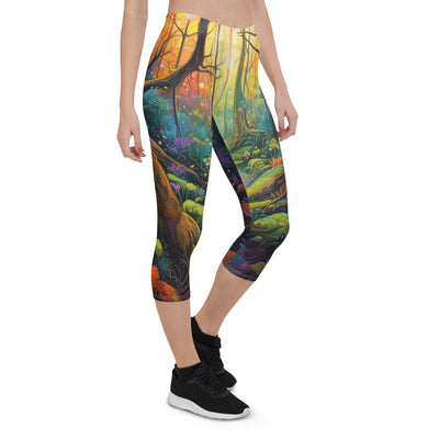 Wald und Wanderweg - Bunte, farbenfrohe Malerei - Capri Leggings (All-Over Print) camping xxx