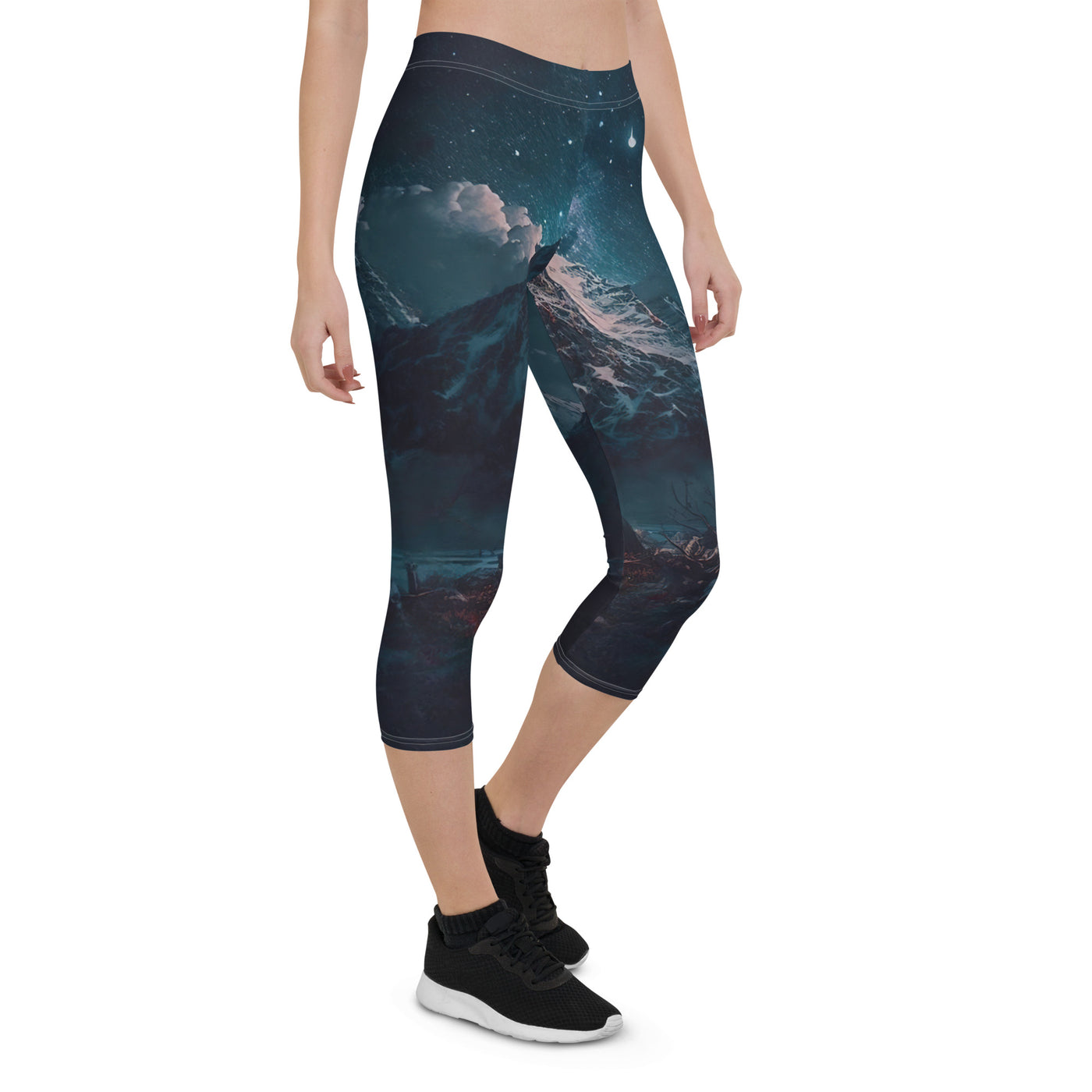 Zelt und Berg in der Nacht - Sterne am Himmel - Landschaftsmalerei - Capri Leggings (All-Over Print) camping xxx