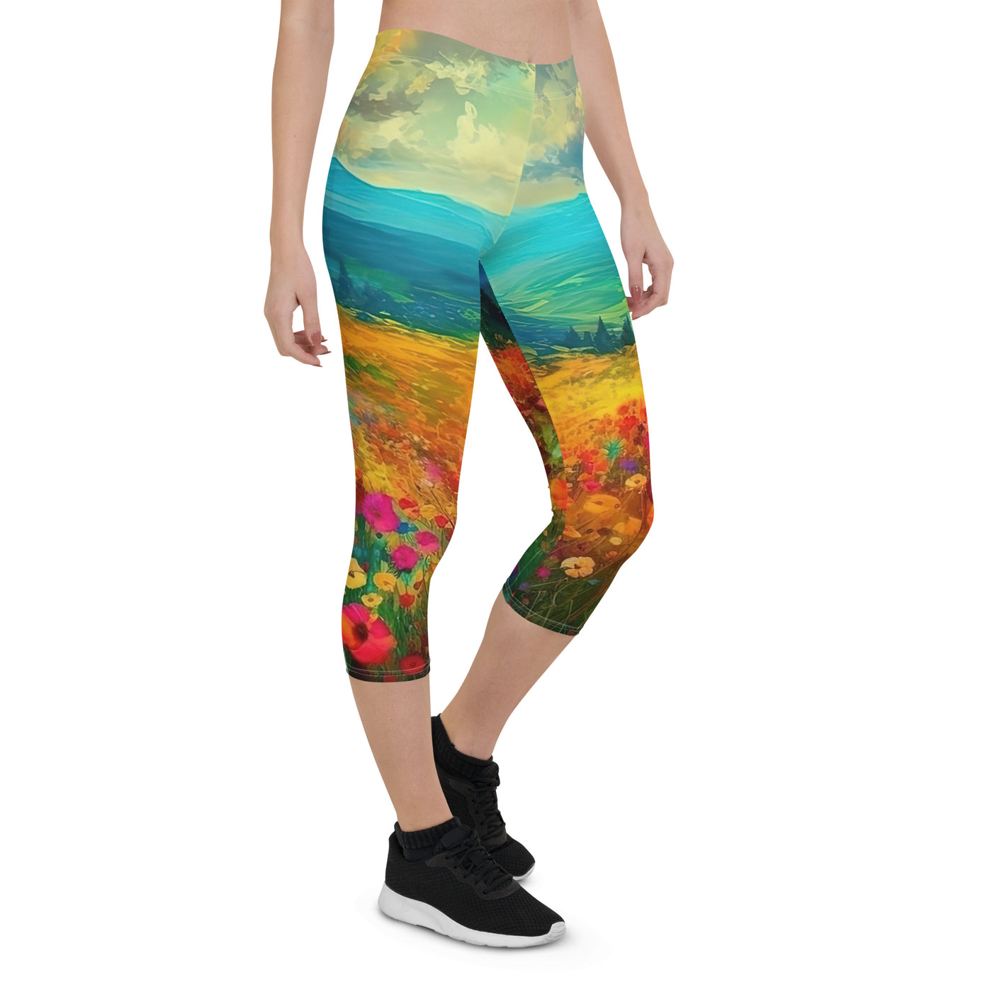 Berglandschaft und schöne farbige Blumen - Malerei - Capri Leggings (All-Over Print) berge xxx