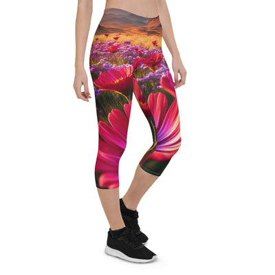 Wünderschöne Blumen und Berge im Hintergrund - Capri Leggings (All-Over Print) berge xxx