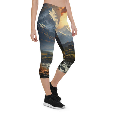 Berge, Sonne, steiniger Bach und Wolken - Epische Stimmung - Capri Leggings (All-Over Print) berge xxx