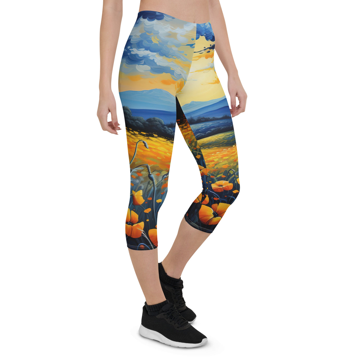 Berglandschaft mit schönen gelben Blumen - Landschaftsmalerei - Capri Leggings (All-Over Print) berge xxx